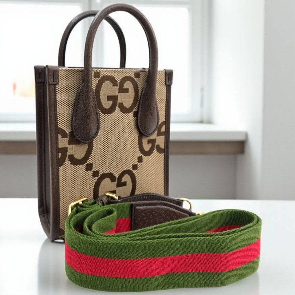 ✨️Brand New Gucci Jumbo Dollar Web Mini Vertical Tote - Picture 7 of 12